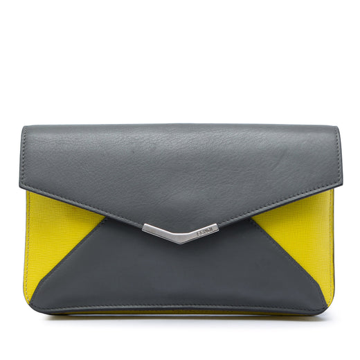 Bicolor Leather 2Jours Envelope Clutch - Image 1