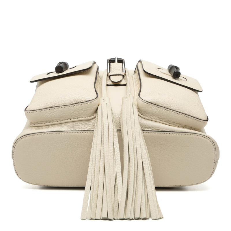 Grained Calfskin Bamboo Tassel Backpack - Image 3