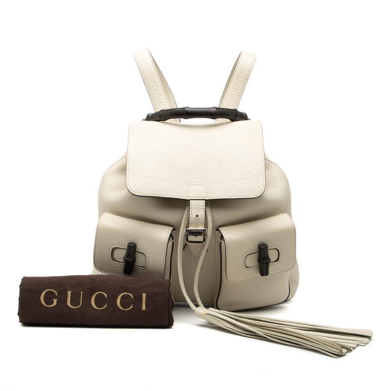 Grained Calfskin Bamboo Tassel Backpack - Image 9