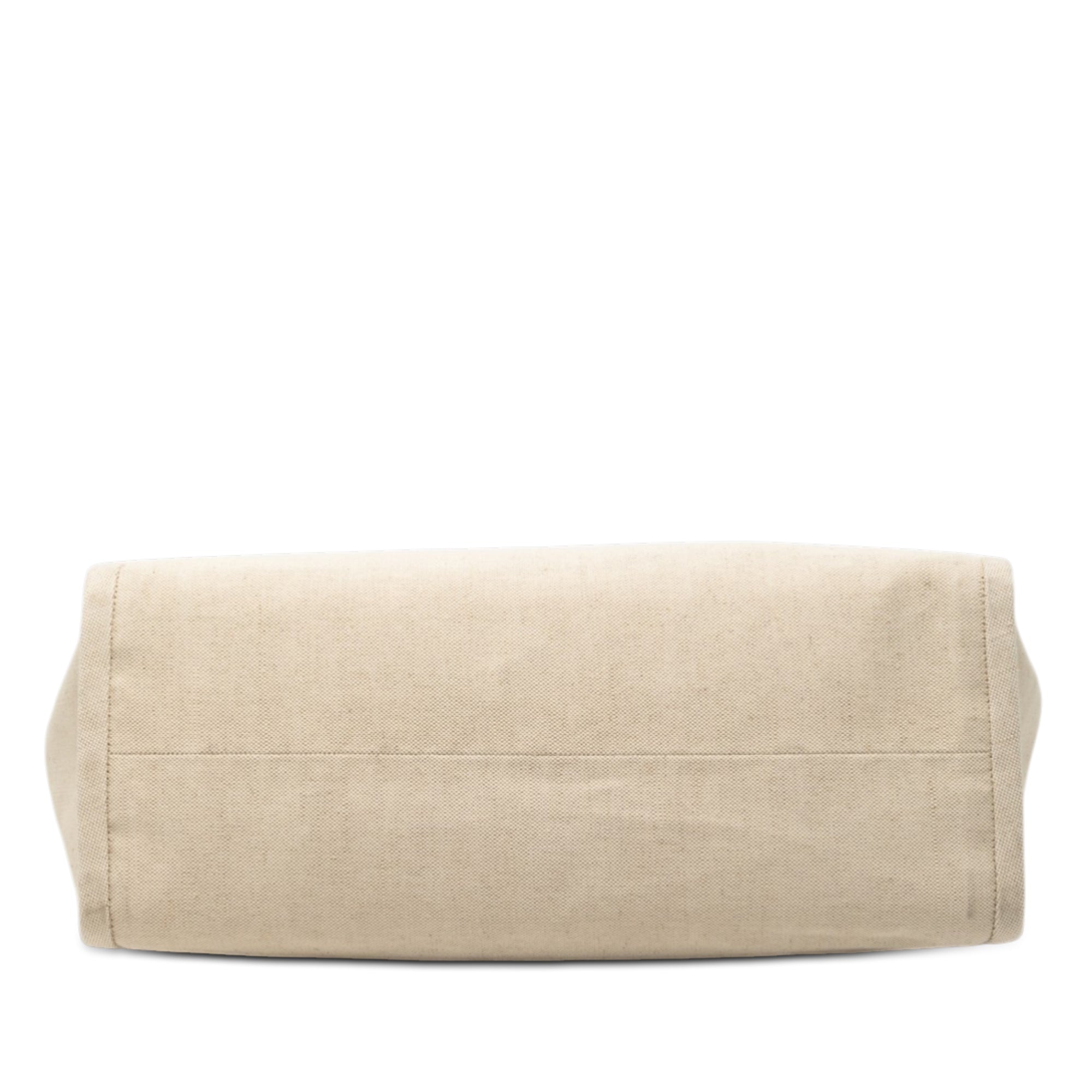 Large Linen and Vitello Logo Tote - Image 3