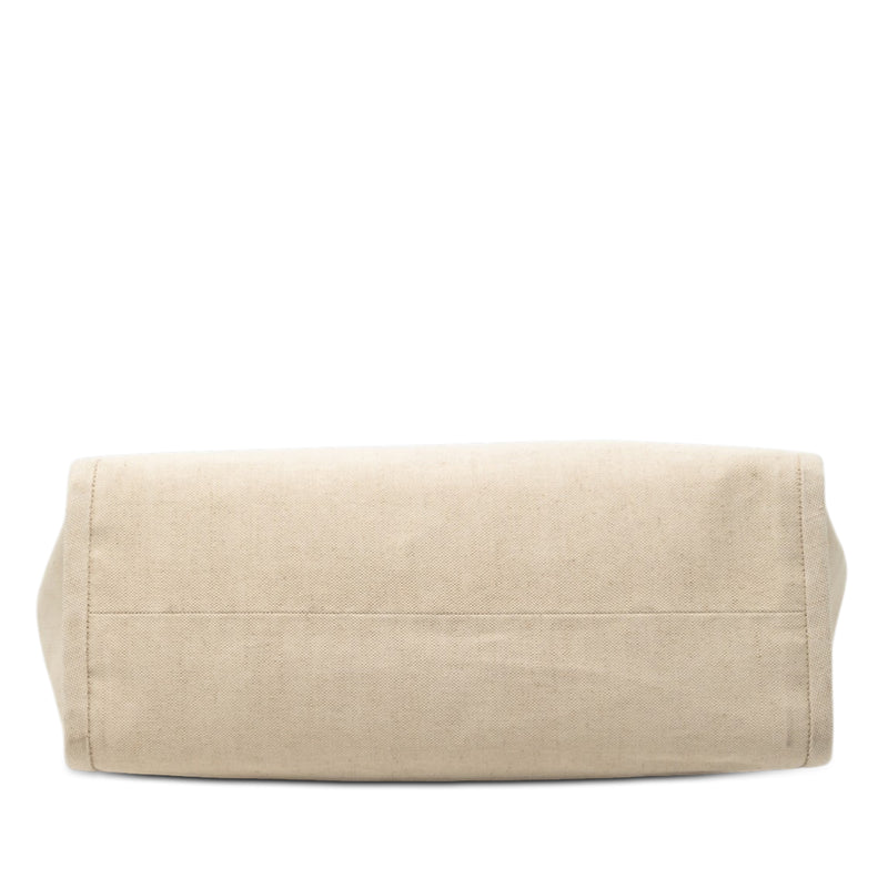 Large Linen and Vitello Logo Tote - Image 3