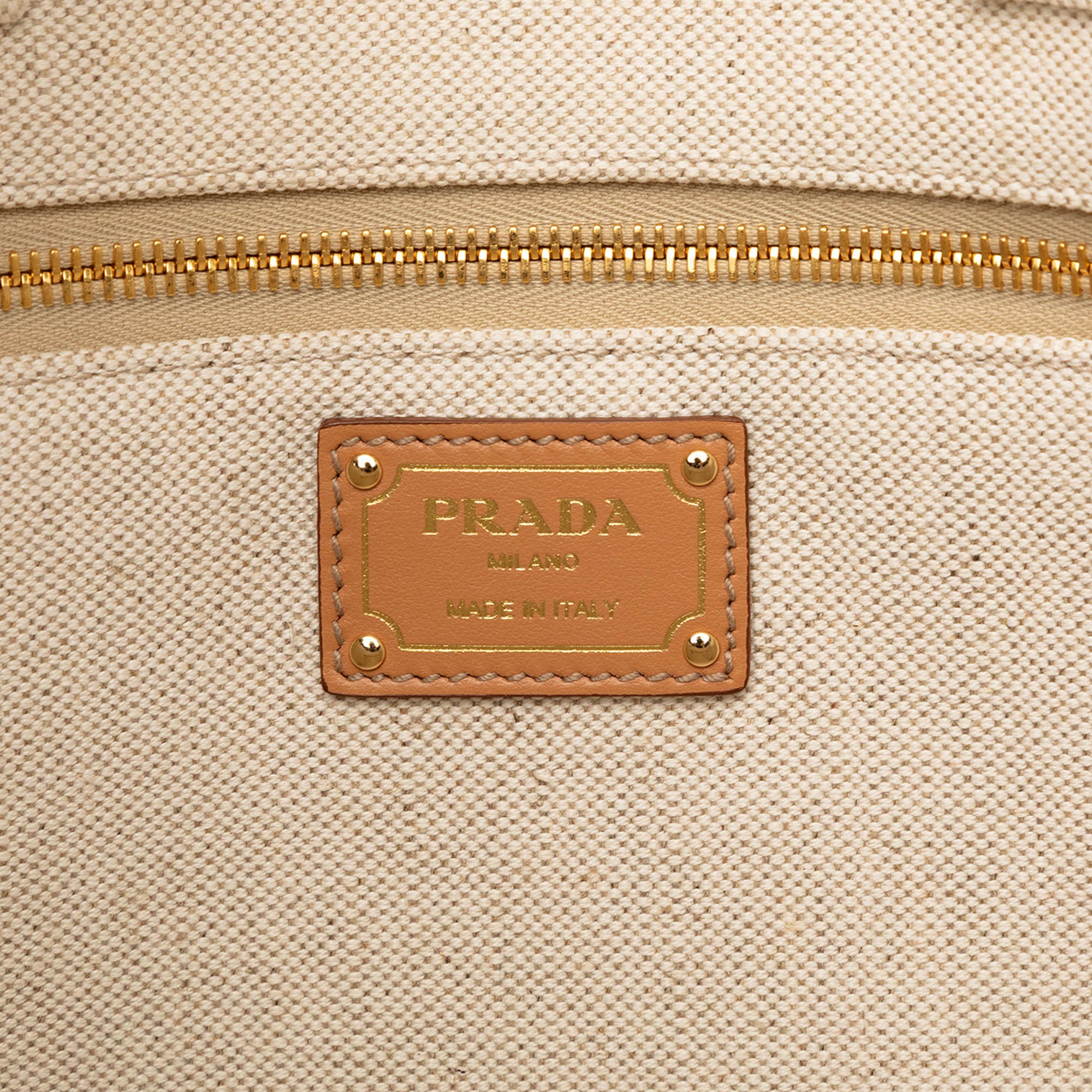 Large Linen and Vitello Logo Tote - Image 5