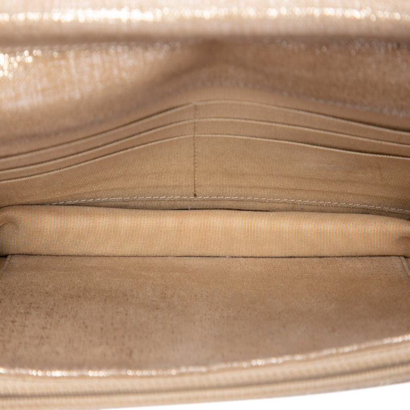 CC Quilted Metallic Fabric Wallet On Chain - Image 4