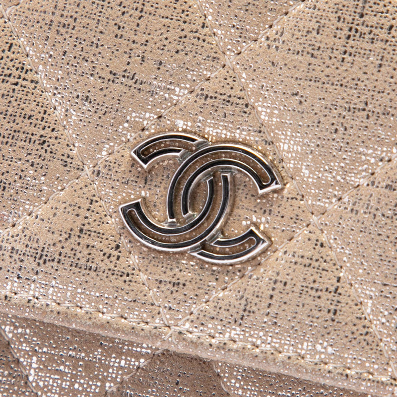 CC Quilted Metallic Fabric Wallet On Chain - Image 5