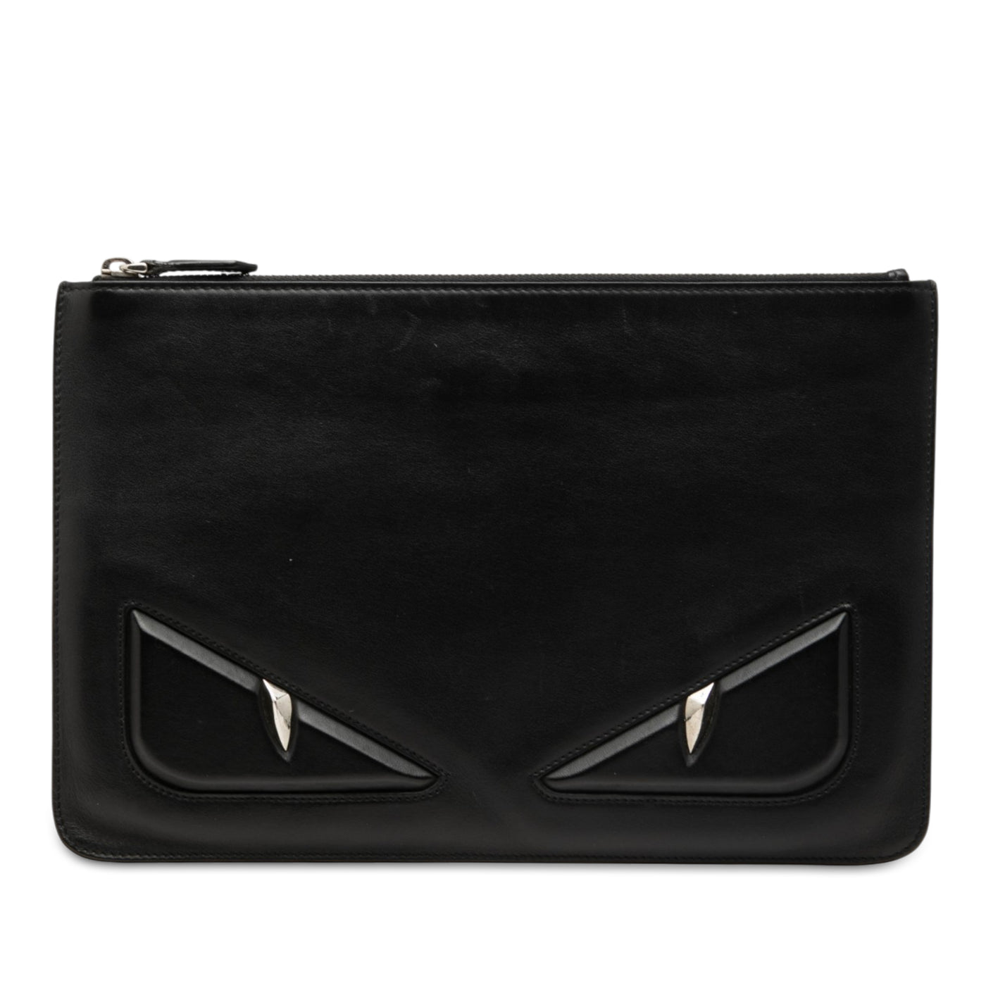 Leather Monster Zip Clutch - Image 1