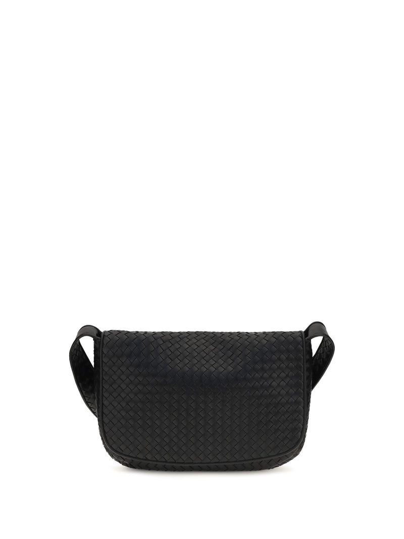 Bottega Veneta Veneto Shoulder Bag — Black Calf Leather
