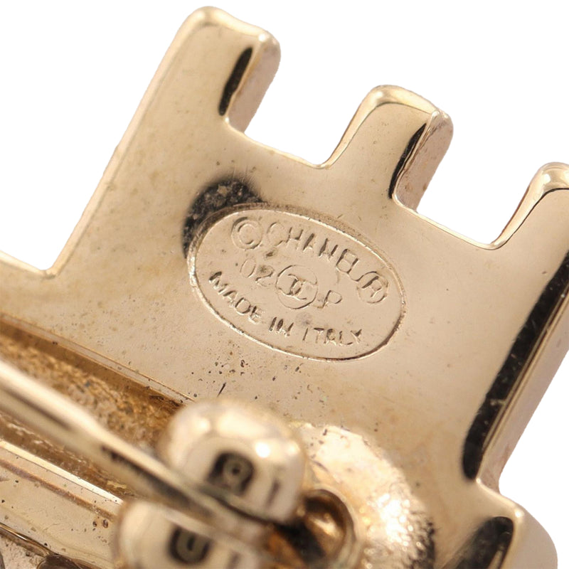 CC Gold Plated Strass Heart Lock and Key Brooch - Image 5