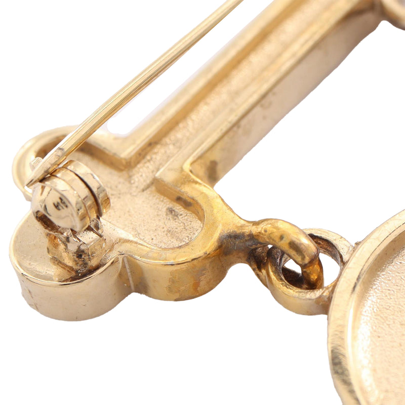 CC Gold Plated Strass Heart Lock and Key Brooch - Image 6