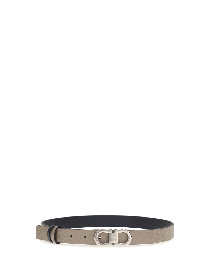 Ferragamo Reversible Calf Leather Belt — Taupe