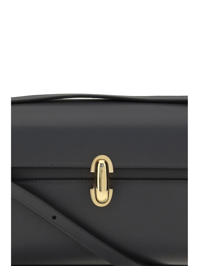 Savette Symmetry 26 Shoulder Bag — Black Calf Leather