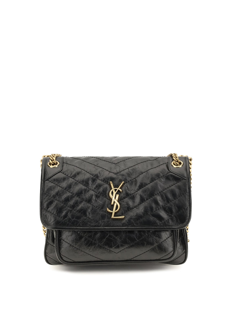 Saint Laurent Niki Shoulder Bag — Black Calf Leather