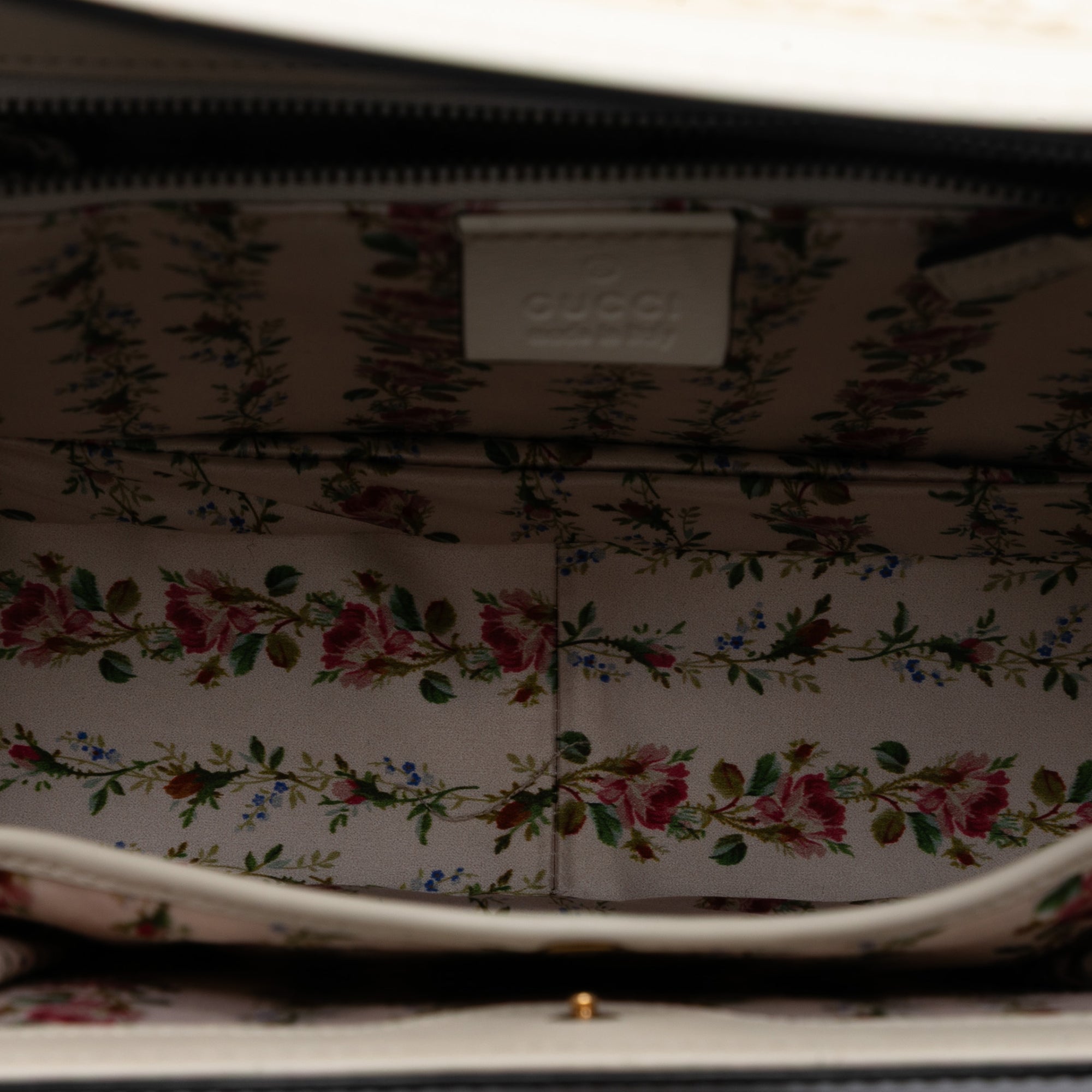 Calfskin Frame Print Bamboo Top Handle Bag - Image 4