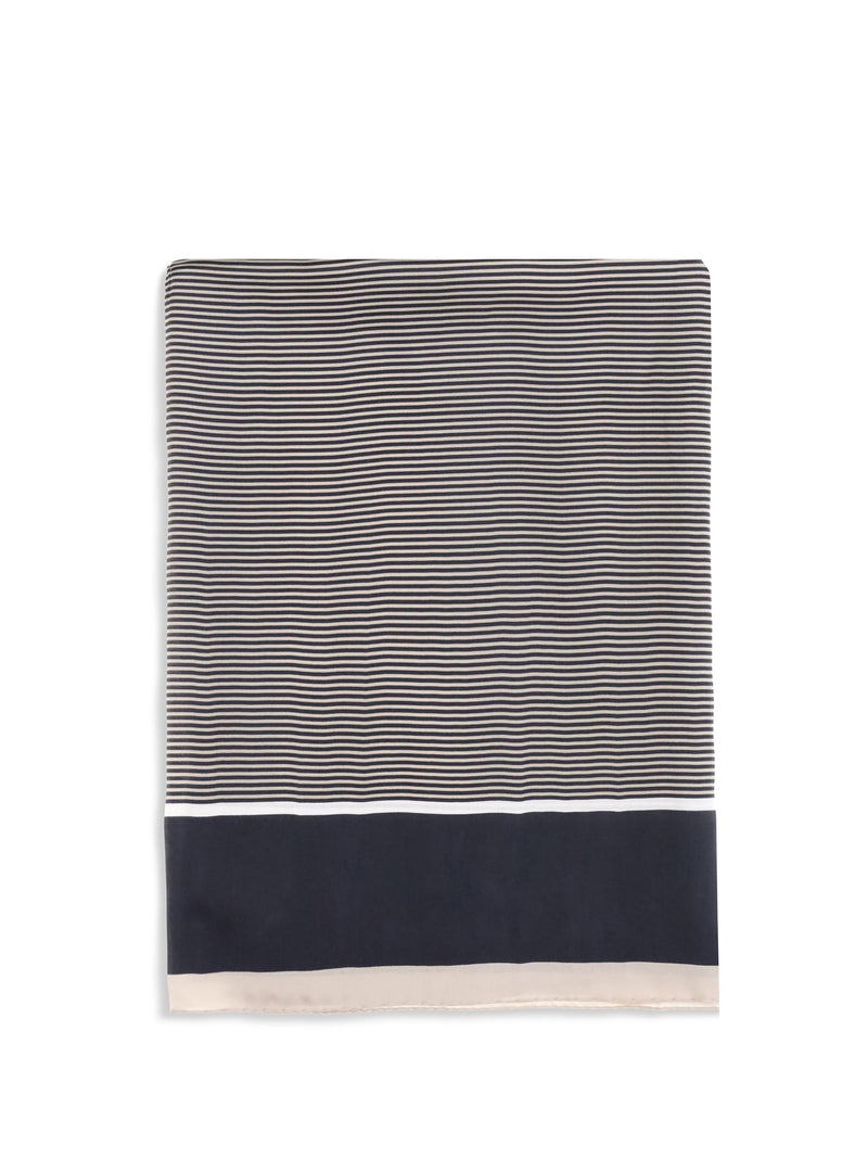 Saint Laurent Cassandre Scarf — Navy Silk Scarfs