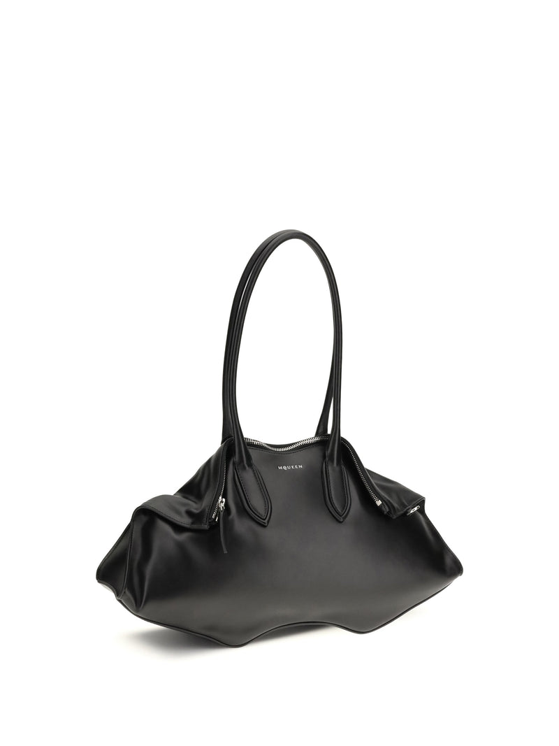 Alexander Mcqueen Manta Shoulder Bag — Black Calf Leather (bos Taurus)