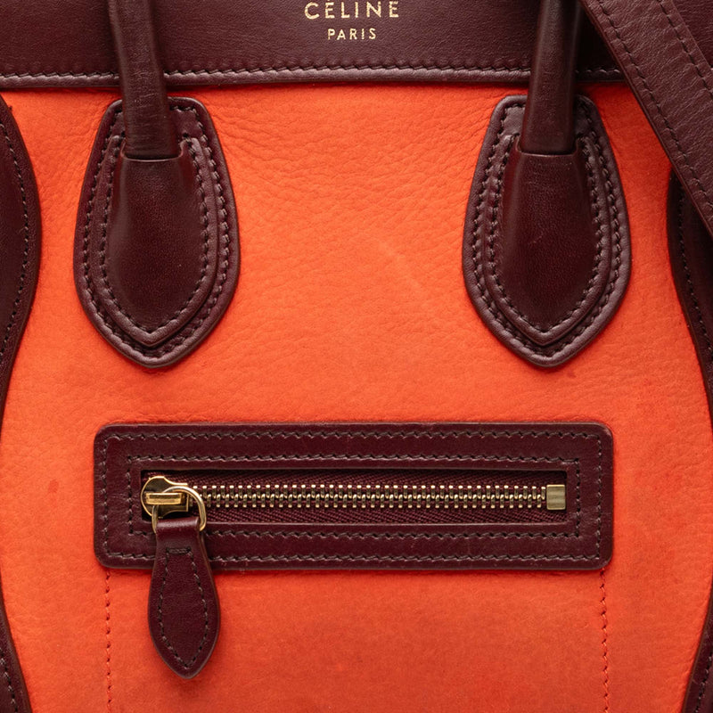 Nano Tricolor Nubuck and Calfskin Luggage Tote - Image 7