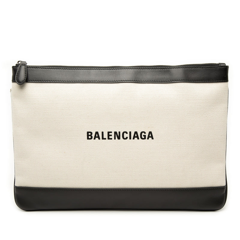 Canvas Navy Clip M Clutch