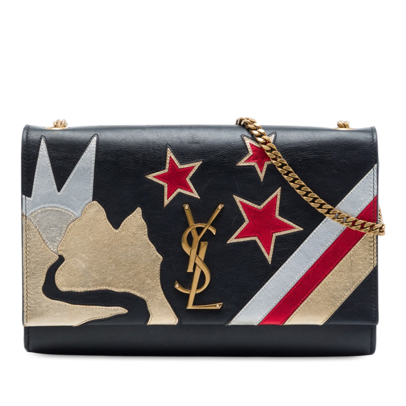 Medium Smooth Calfskin Rockstar Patchwork Monogram Kate Crossbody - Image 1