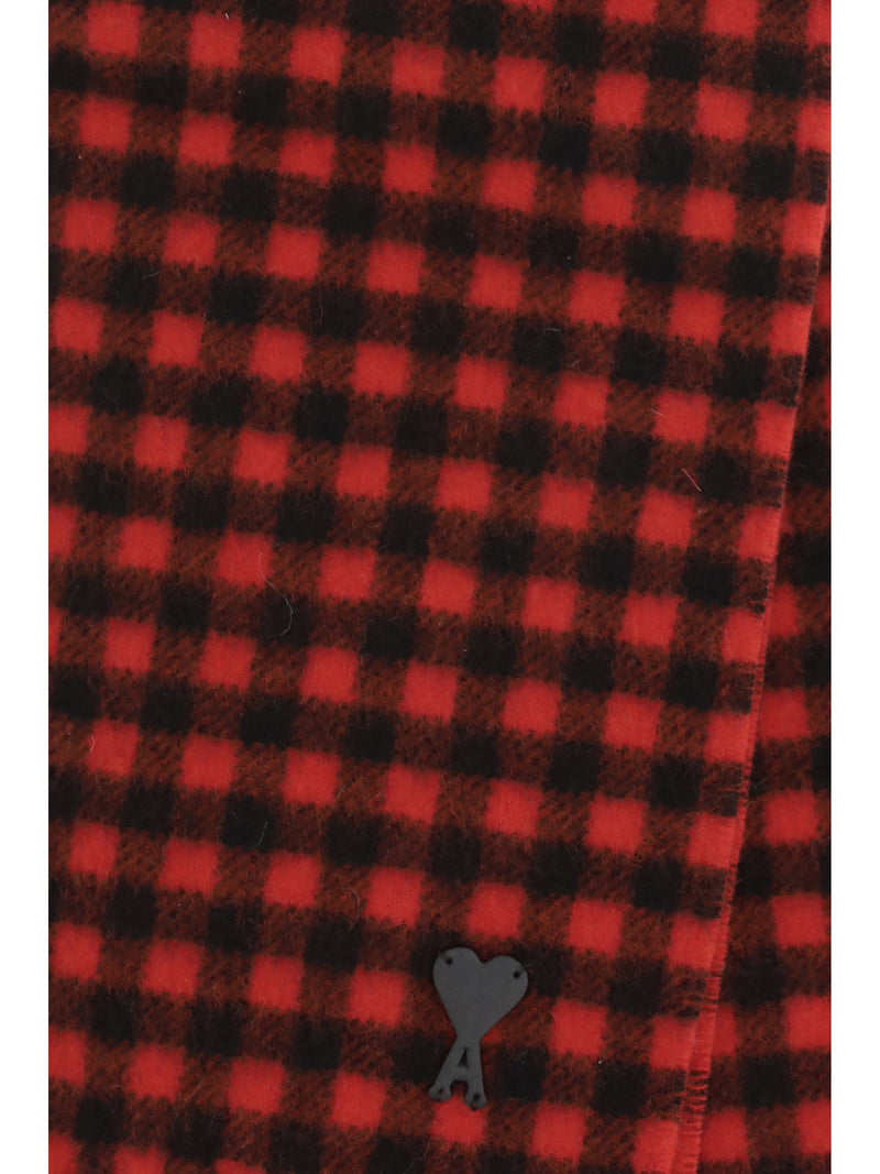 Ami Paris Scarf — Red Merino Wool Ovis Aries Scarfs
