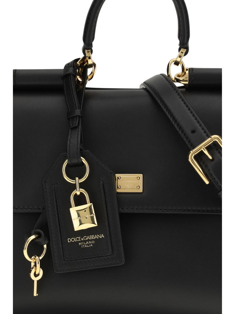 Dolce & Gabbana My Sicily Shoulder Bag — Black Calf Leather