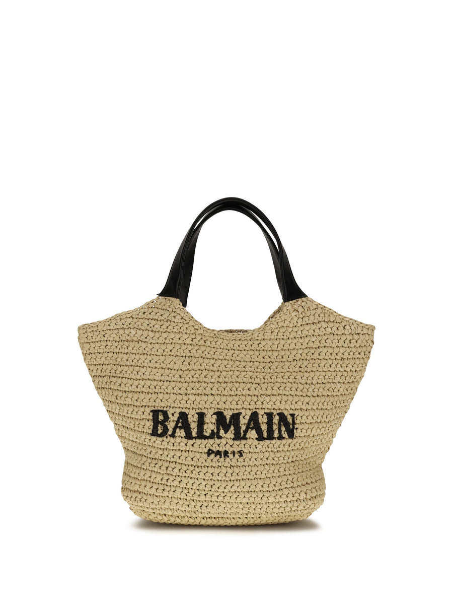 Balmain Paris Shoulder Bag — Beige Viscose