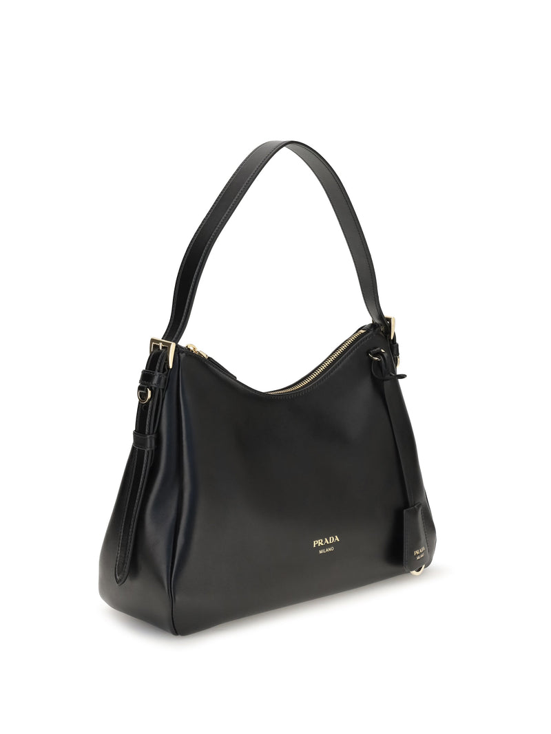 Prada Calf Leather Shoulder Bag — Black