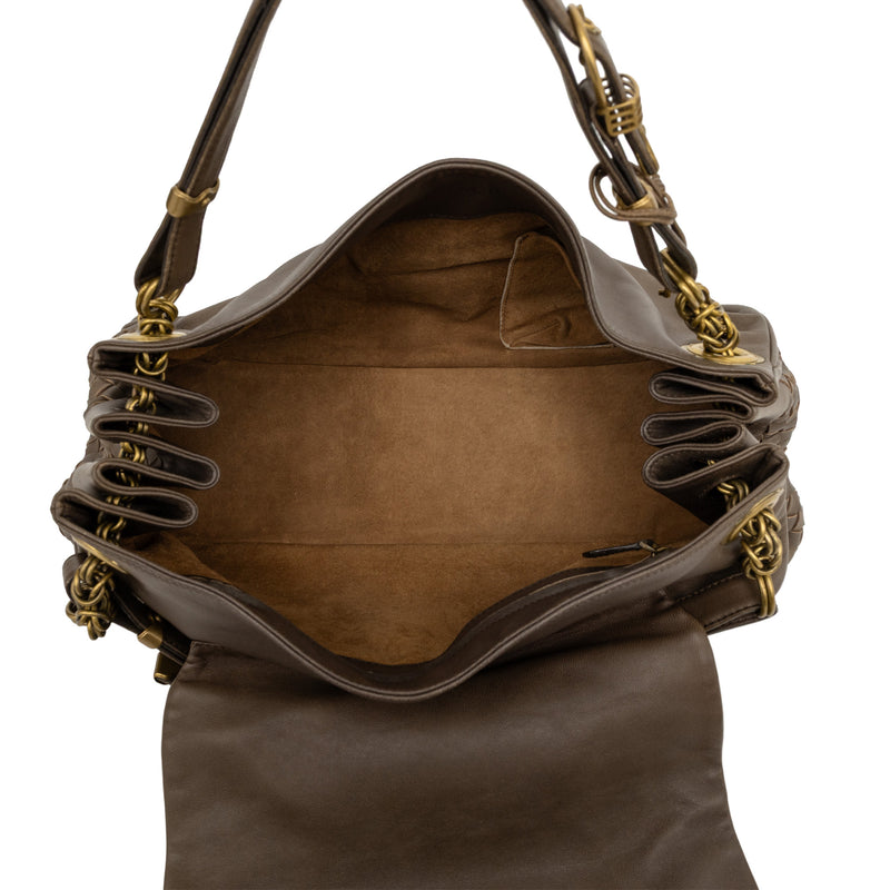 Intrecciato Trimmed Nappa Napoli Handbag - Image 4