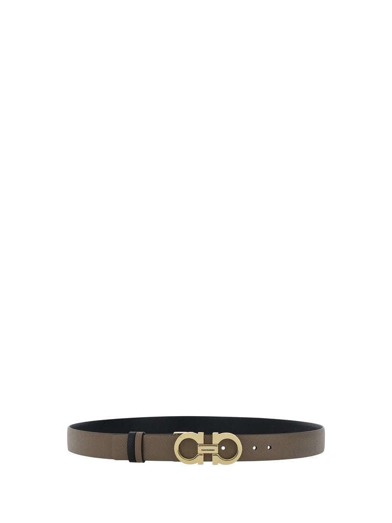 Ferragamo Reversible Leather Belt — Brown Calf