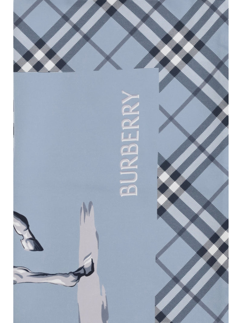Burberry Archive Knight Scarf — Blue Silk Scarfs