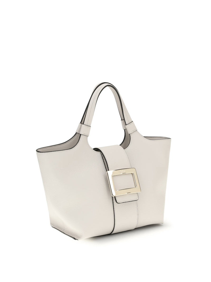 Roger Vivier Top Handle Bag — Beige Calf Leather