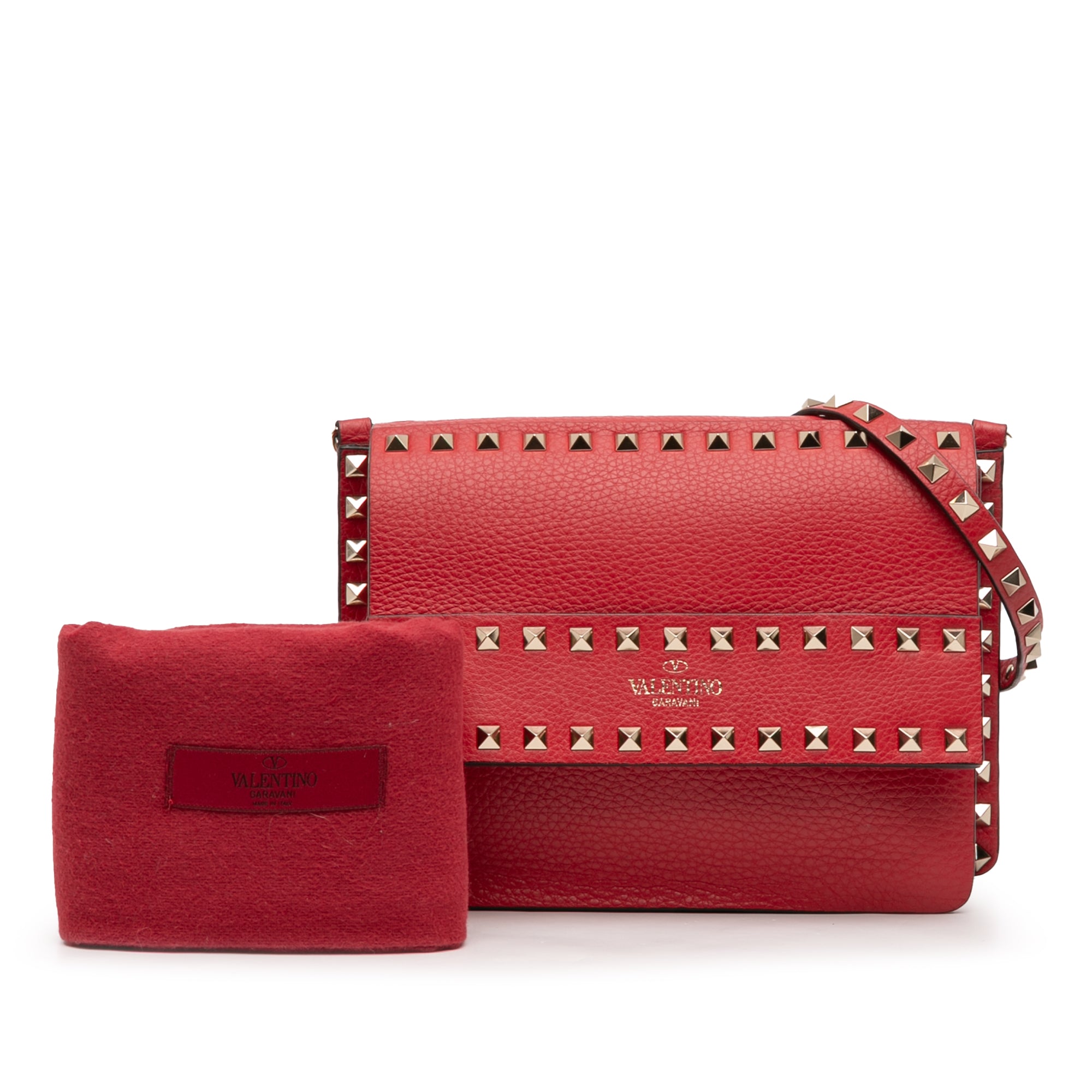 Small Grained Calfskin Rockstud Crossbody - Image 12