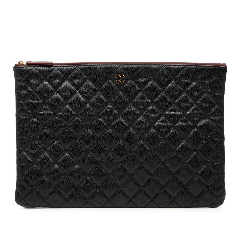 Large Quilted Caviar O Case Clutch