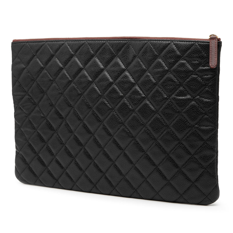 Large Quilted Caviar O Case Clutch - Image 2