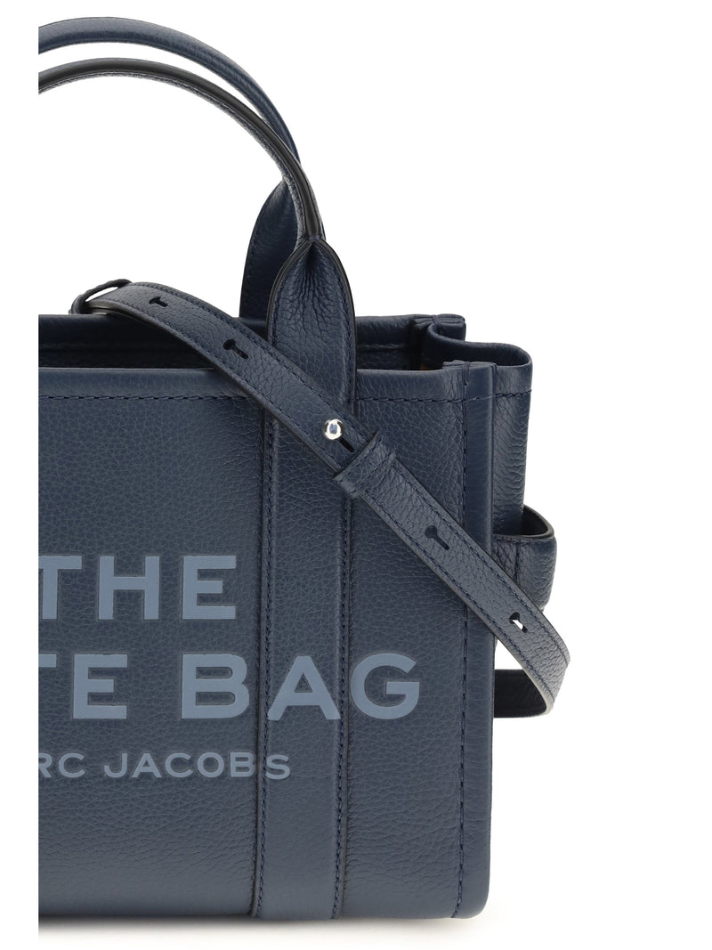 Marc Jacobs Grained Calf Leather Tote Bag — Navy