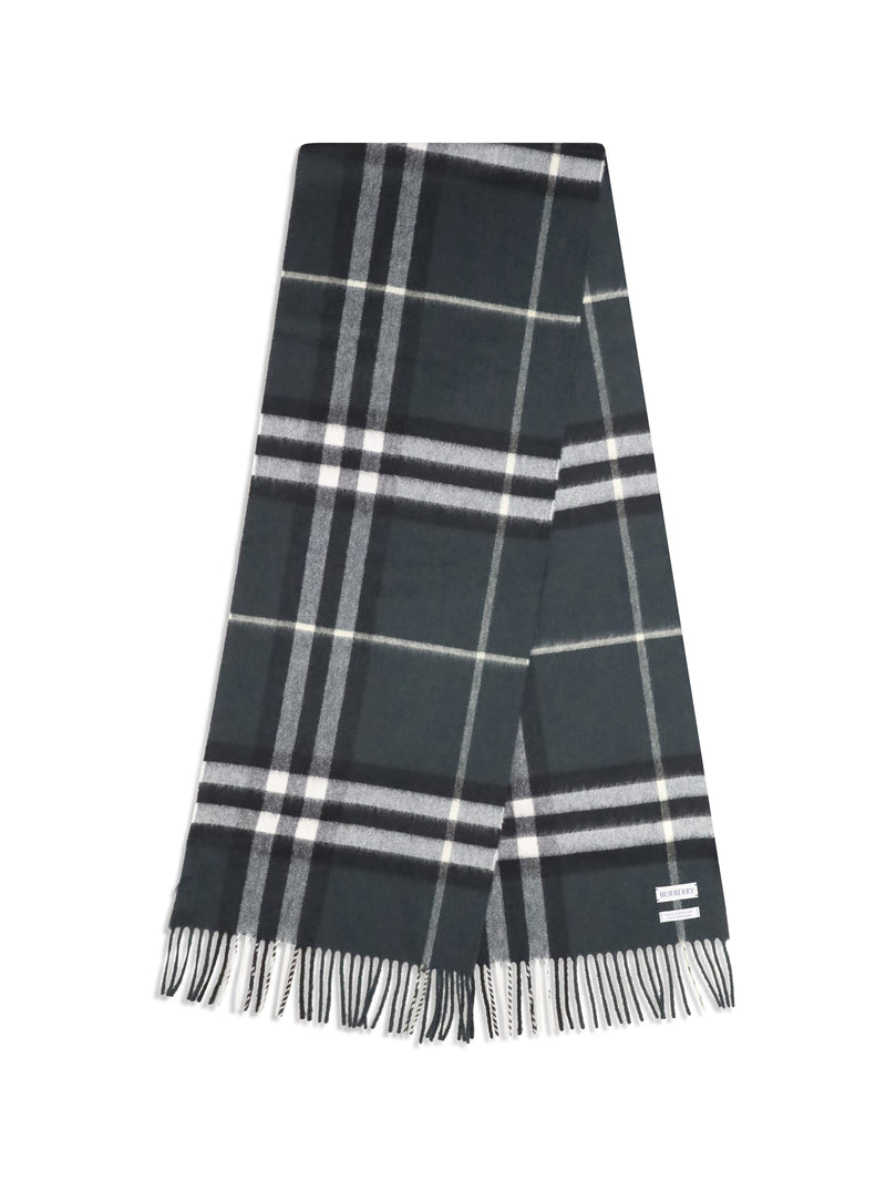 Burberry Cashmere Check Scarf — Black Kashmir/capra Hircus Scarfs