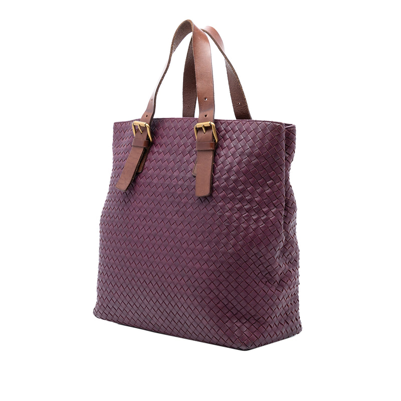 Bicolor Nappa Intrecciato Belt Strap Tote - Image 2
