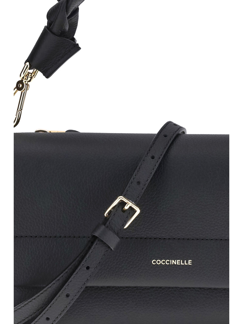 Coccinelle Boheme Shoulder Bag — Black Calf Leather (bos Taurus)