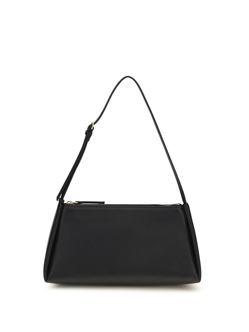Calvin Klein Smooth Calf Leather Shoulder Bag — Black