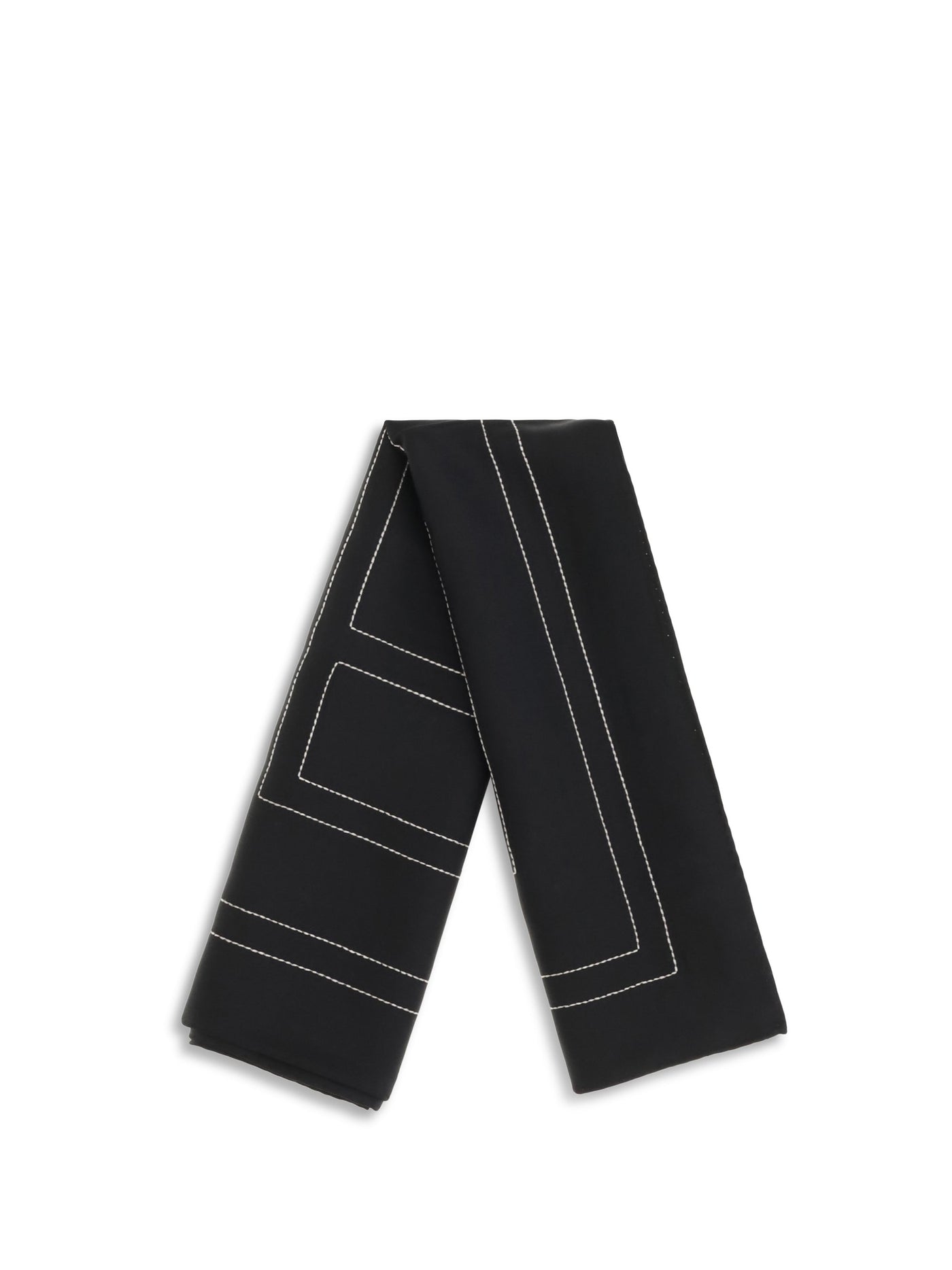 Toteme Monogram-Embroidered Organic Silk Scarf — Black Gots-certified Scarfs
