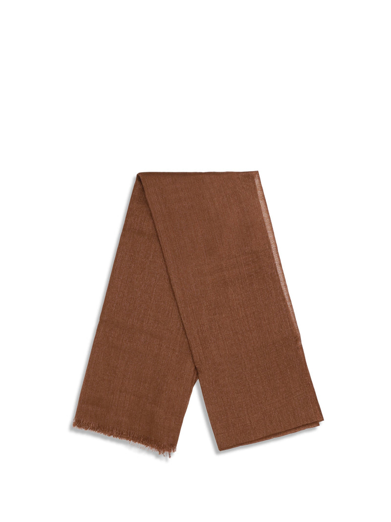 Brunello Cucinelli Silk And Cashmere Scarf — Brown Scarfs