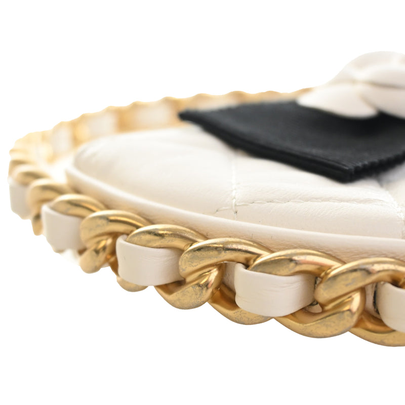 Mini Lambskin Round Camellia Clutch - Image 13