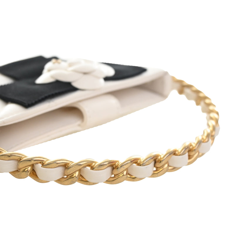 Mini Lambskin Round Camellia Clutch - Image 14