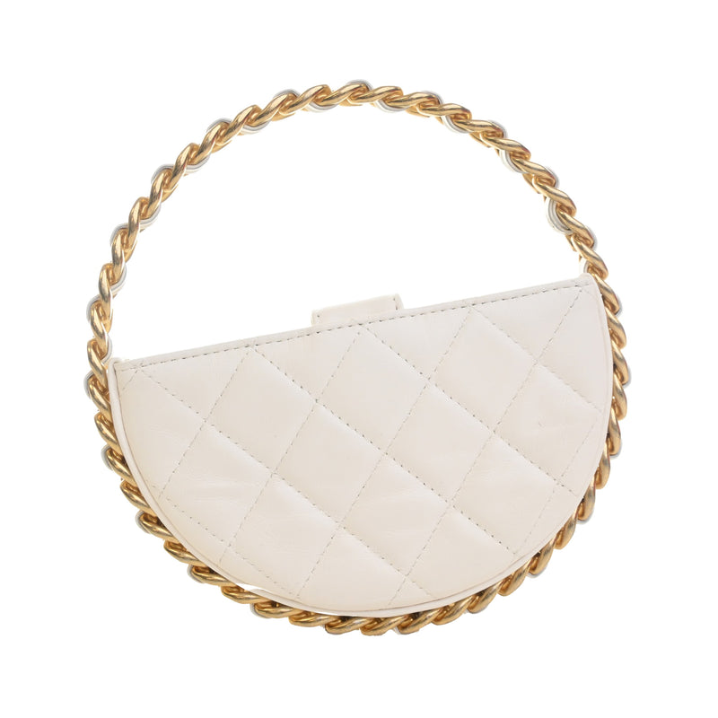 Mini Lambskin Round Camellia Clutch - Image 4