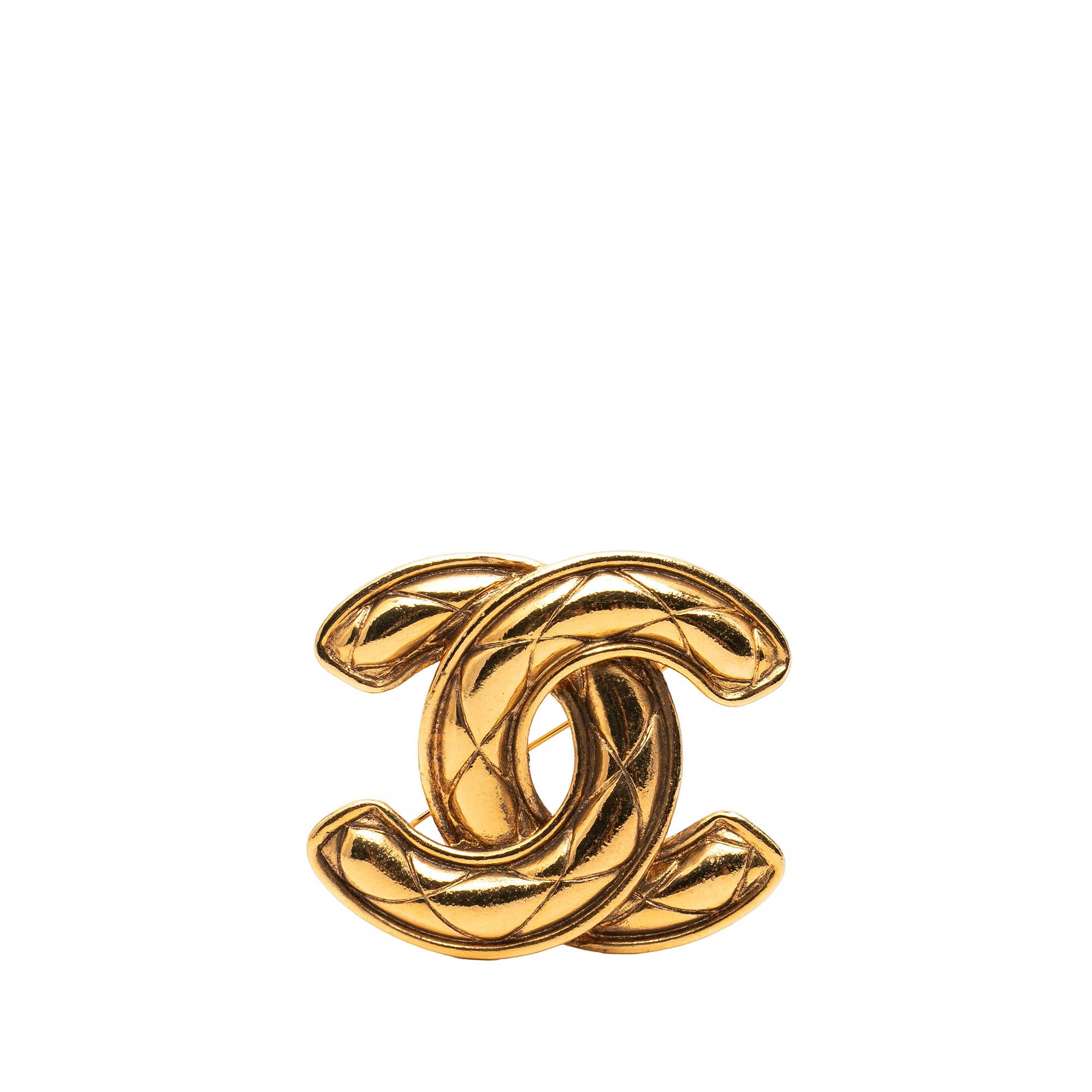 CC Gold Plated Quilted Brooch - Image 1