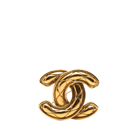 CC Gold Plated Quilted Brooch - Image 1