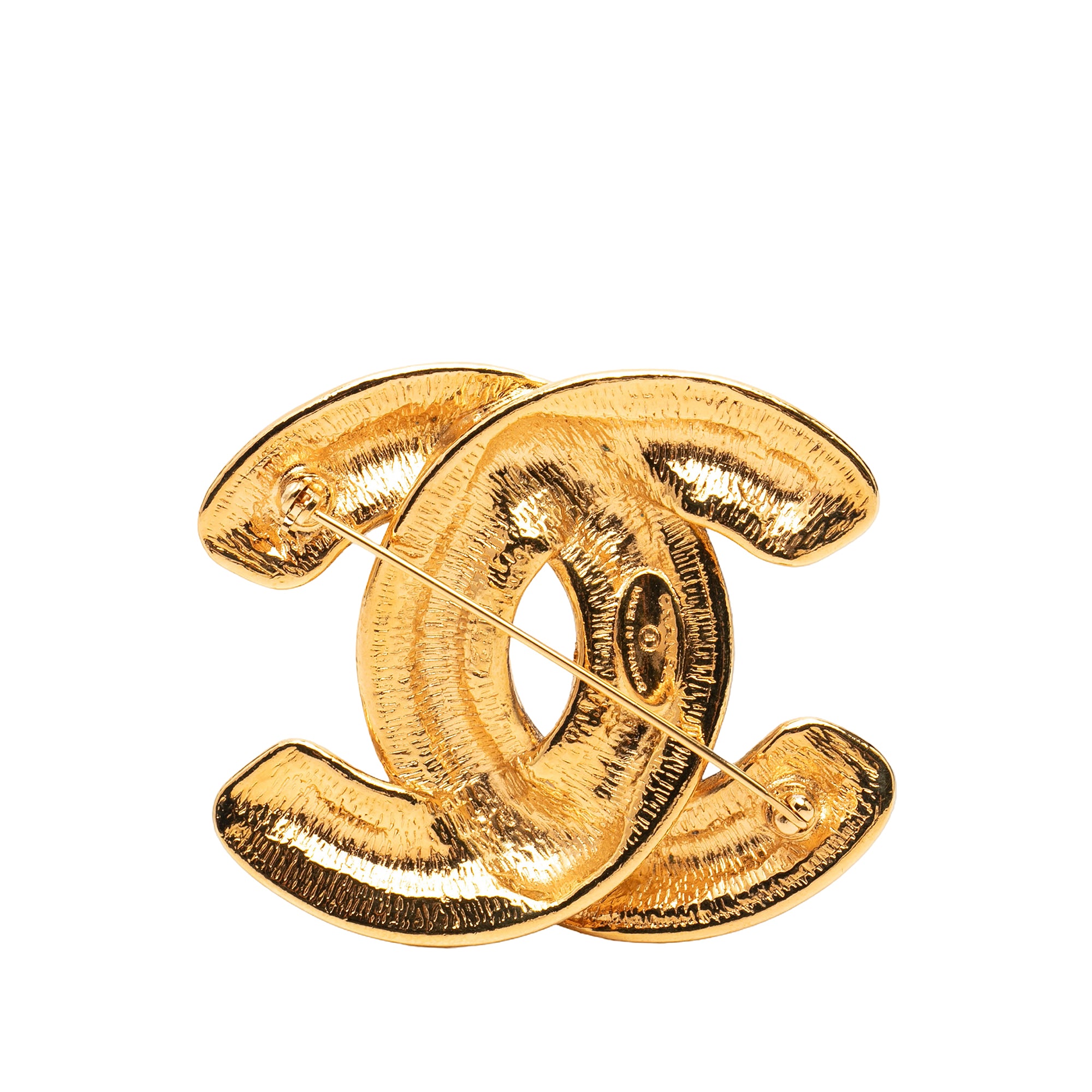 CC Gold Plated Quilted Brooch - Image 2
