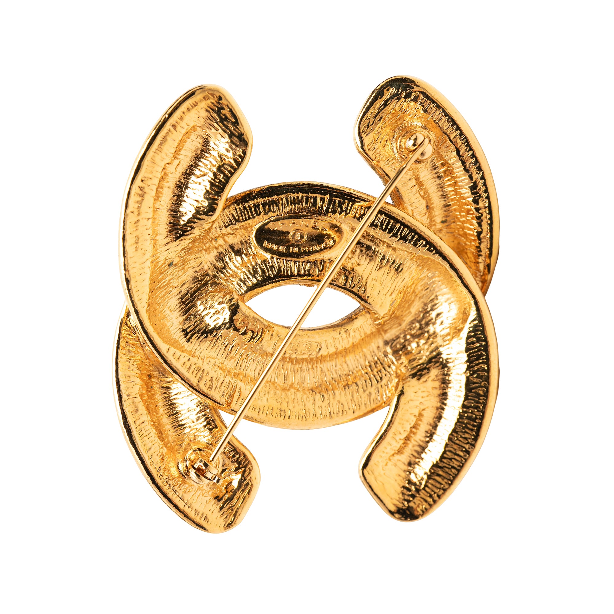 CC Gold Plated Quilted Brooch - Image 3
