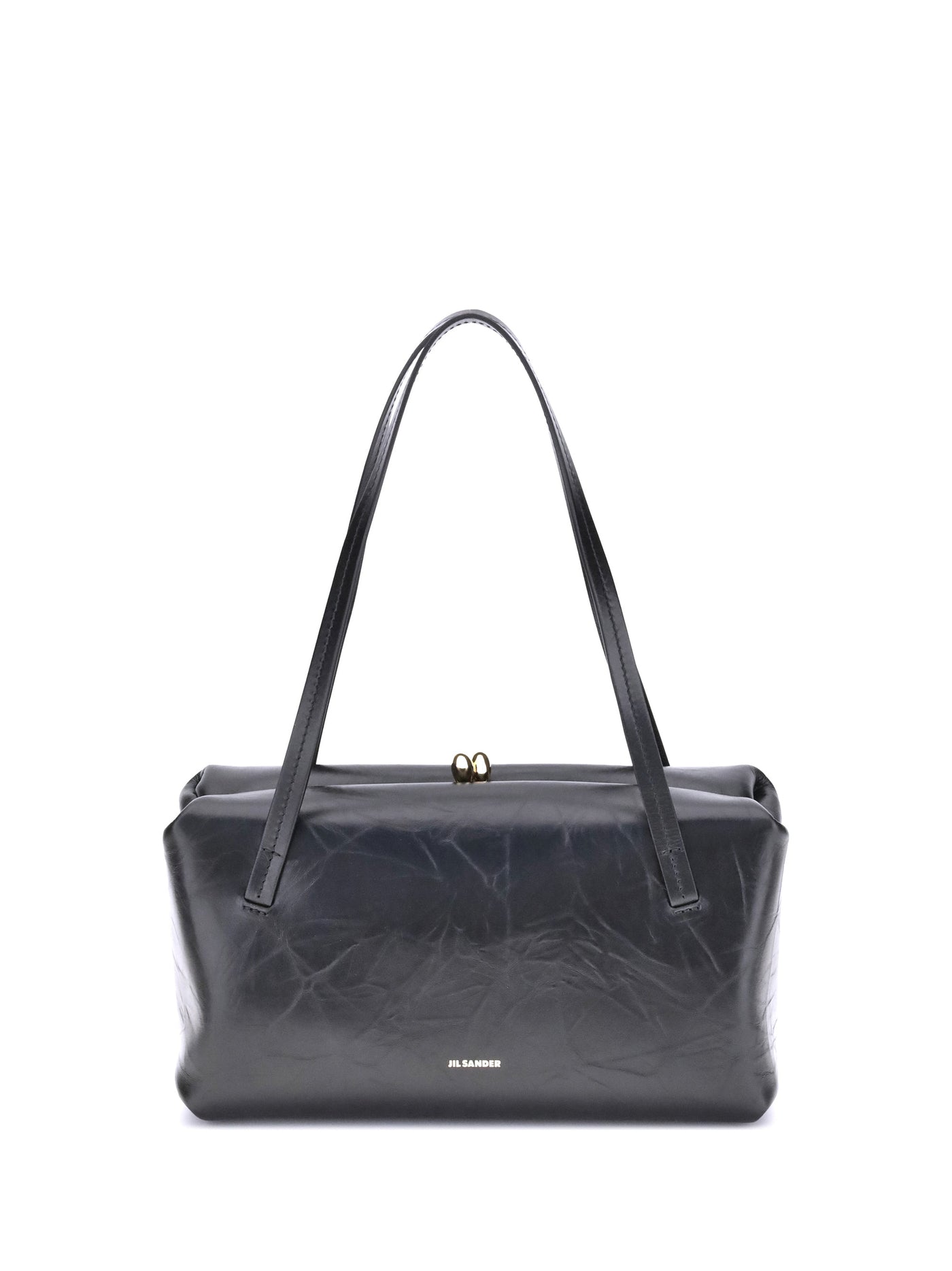 Jil Sander Goji Pillow Shoulder Bag — Black Calf Leather Bos Taurus