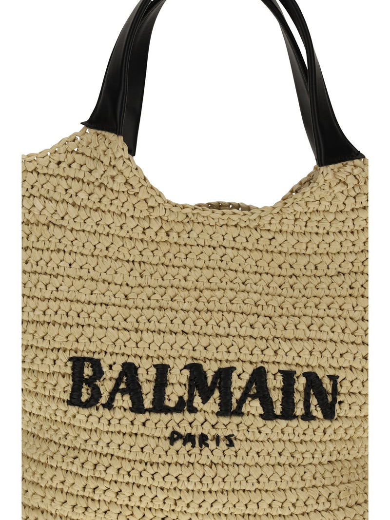 Balmain Paris Shoulder Bag — Beige Viscose