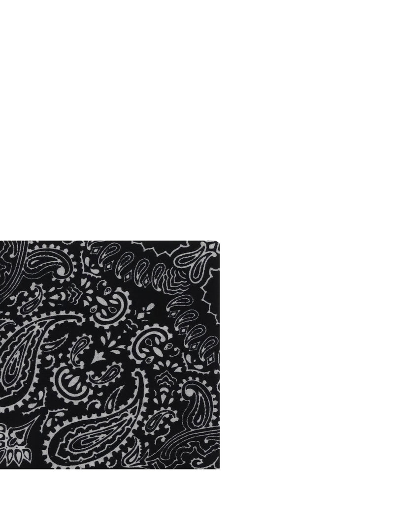 Destin Bandana Print Scarf — Black Cotton Scarfs
