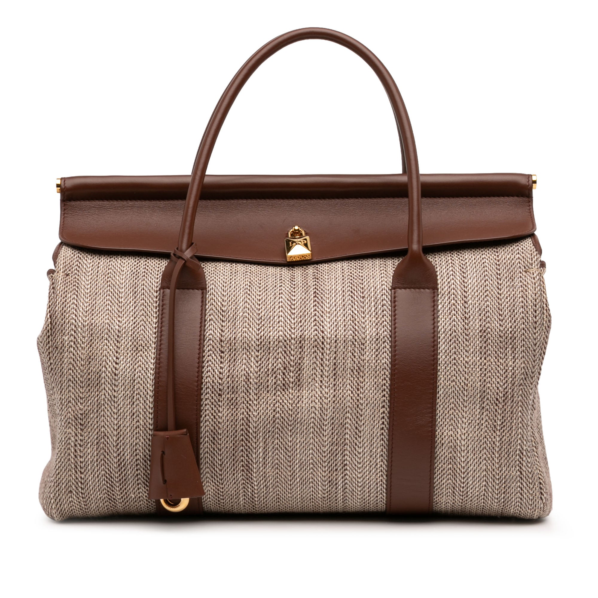Toile Herringbone and Leather Loom L32 - Image 1